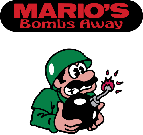 Mario's Bombs Away logo + cartoon.png