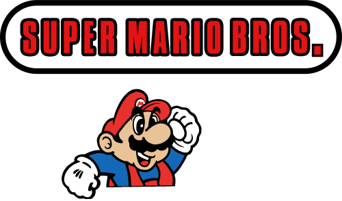 Super Mario Bros (New Wide Screen) logo + cartoon small.png