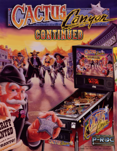 More information about "Cactus Canyon Continued (Midway 1998) (P-ROC Mod) flyer"