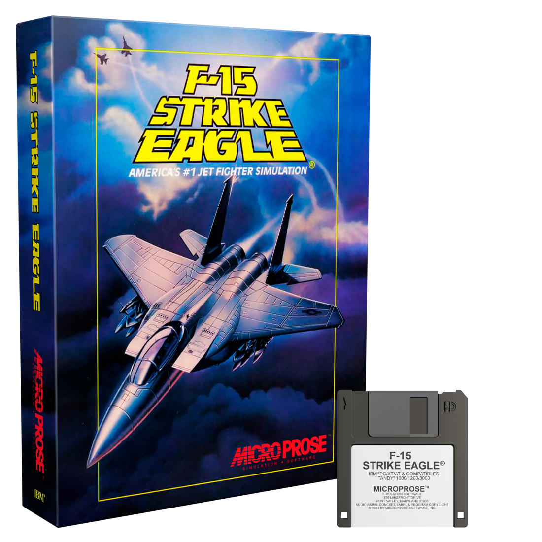 PC98用 F-15 STRIKE EAGLEII+砂漠の嵐作戦シナリオディスク MSDOS Games - Pack 02 - Artworks (Box 3D, Disk and CD Disc) - F-15