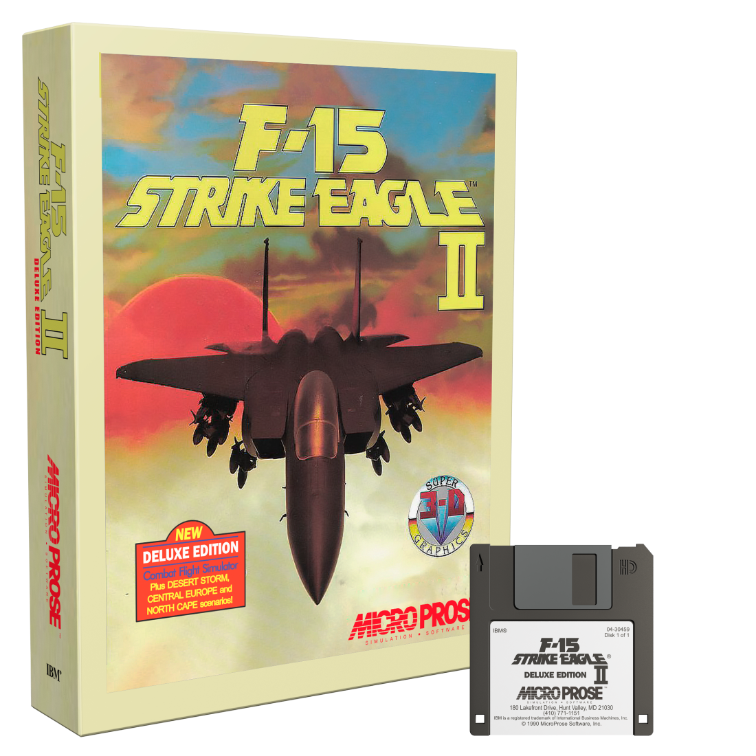 MSDOS Games - Pack 02 - Artworks (Box 3D, Disk and CD Disc) - F-15